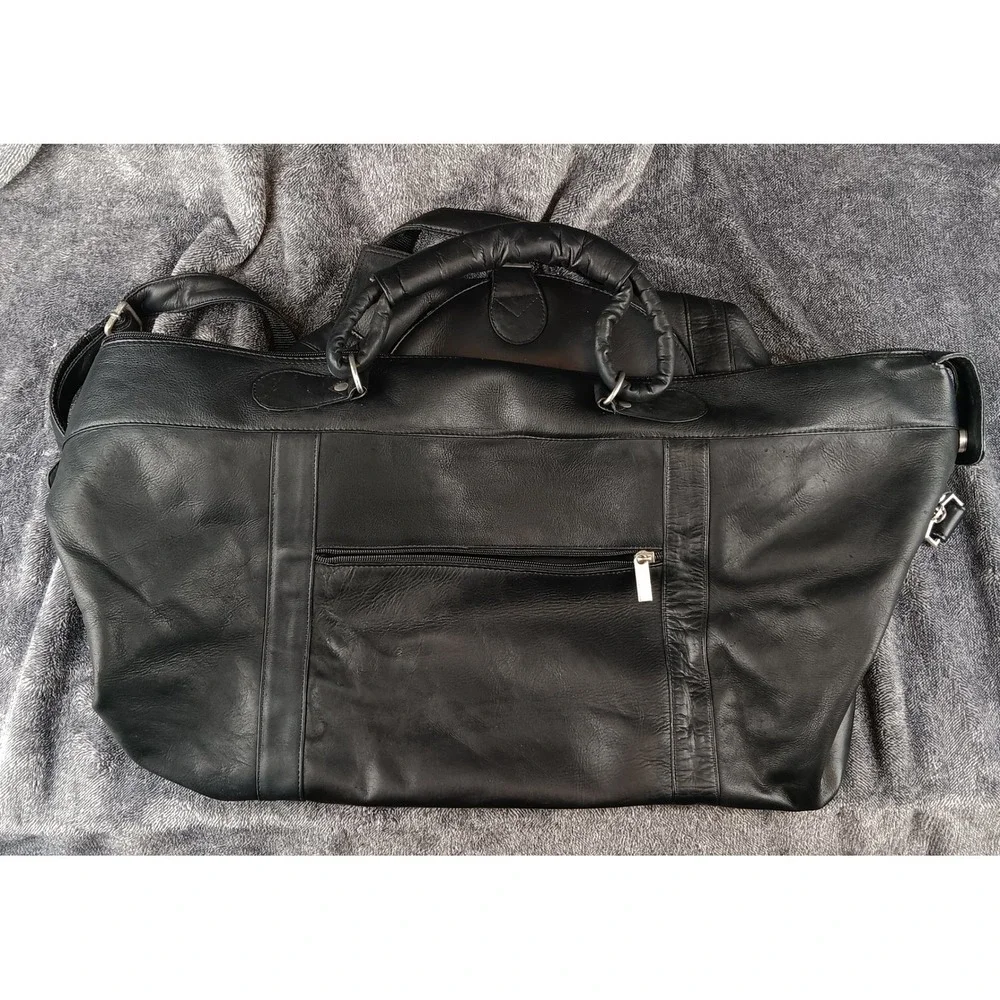NBA Pangea Brands Genuine Leather Phoenix Suns Black‎ Duffel Bag Travel Gym